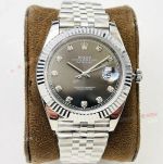 VR Factory Replica Rolex Datejust II Rhodium Grey Face 41mm Watch Seagull 2824 Diamond Markers